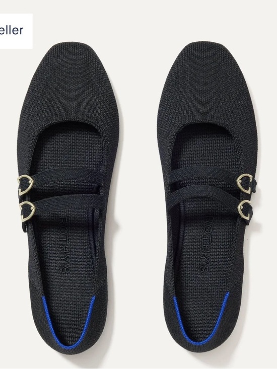 Rothy's Shoes - Rothy's Black Knit Mary Janes with Double Buckle Straps